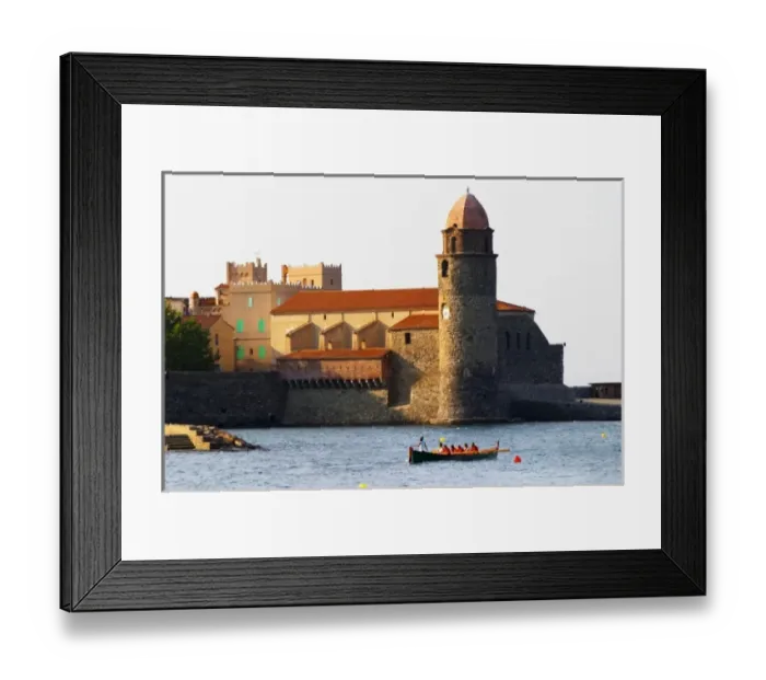 Framed Print : The church Eglise Notre Dame des Anges, our lady of the angels. A group of women