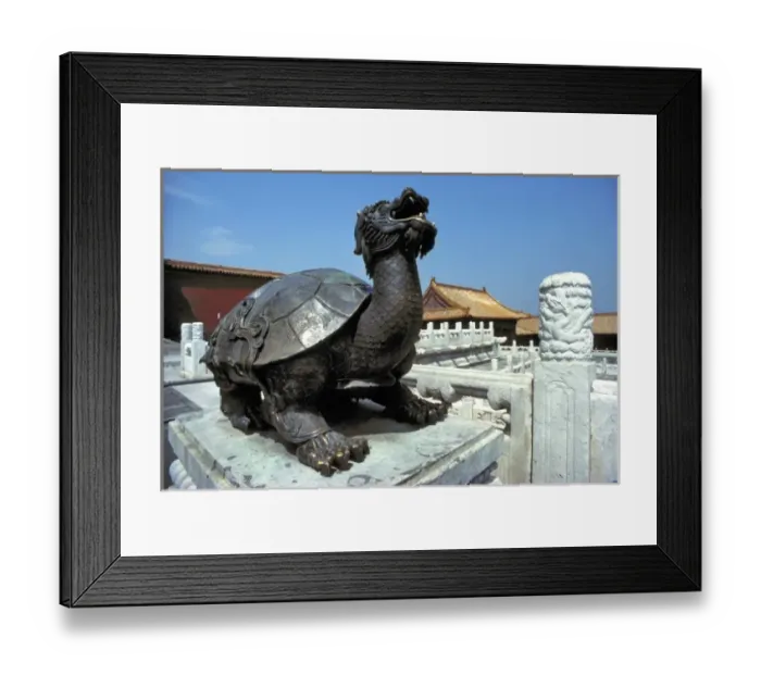 Framed Print : Asia, China, Beijing. A metal statue of a turtle sits on a baluster cap in the Forbidden City Framed Print : Asia, China, Beijing. A metal statue of a turtle sits on a baluster cap in the Forbidden City
