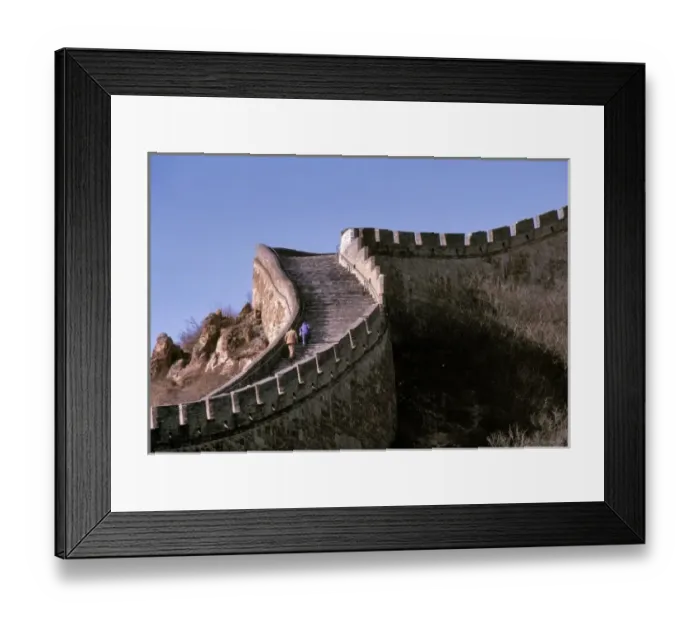 Framed Print : China, Hebei Province, Badaling, The Great Wall. Visitors climb the steep stairs Framed Print : China, Hebei Province, Badaling, The Great Wall. Visitors climb the steep stairs