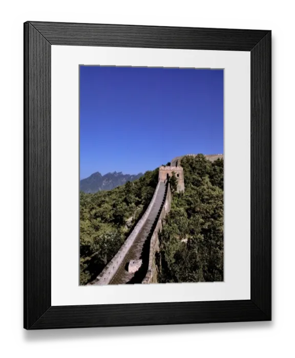 Framed Print : China, Hebei Province, Badaling, The Great Wall. The pitch of the Great Wall of China