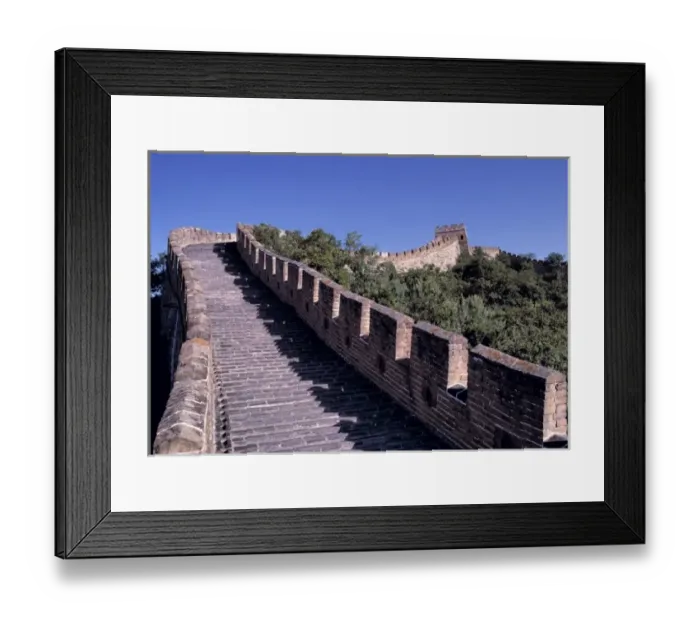 Framed Print : China, Hebei Province, Badaling, The Great Wall. The crenels are duplicated by their Framed Print : China, Hebei Province, Badaling, The Great Wall. The crenels are duplicated by their