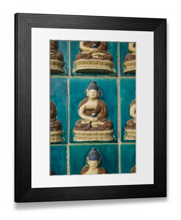 Framed Print : China, Beijing, Xicheng District. Behai Park- Multiple Buddhas on the Yongan Temple Framed Print : China, Beijing, Xicheng District. Behai Park- Multiple Buddhas on the Yongan Temple