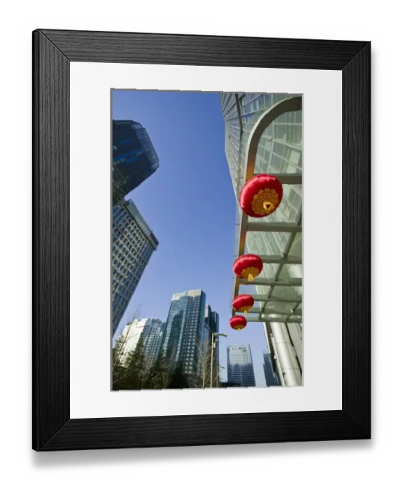Framed Print : CHINA, Beijing, Chaoyang District. Fortune Plaza Office Tower along Dongsanhuan Zhonglu  /  morning