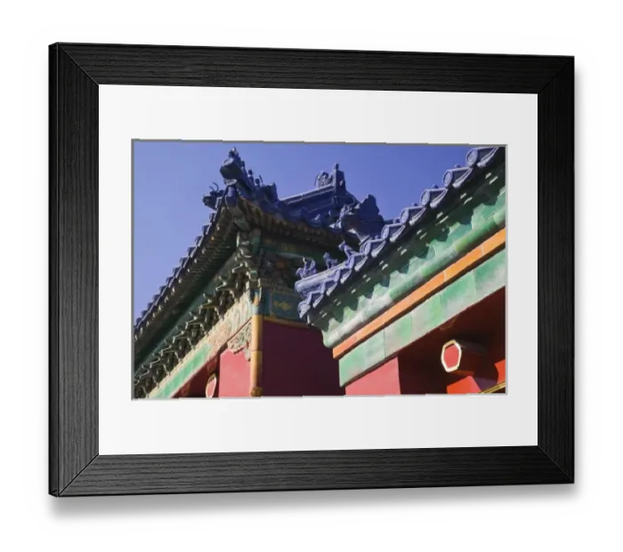 Framed Print : China, Beijing, Chongwen District. Temple of Heaven Park-Gate Detail