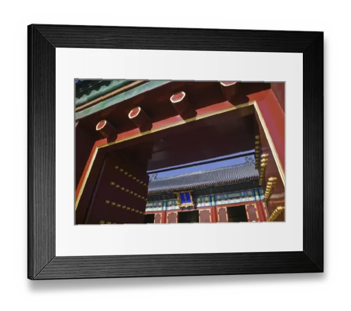 Framed Print : China, Beijing, Chongwen District. Temple of Heaven Park-Gate Detail Framed Print : China, Beijing, Chongwen District. Temple of Heaven Park-Gate Detail