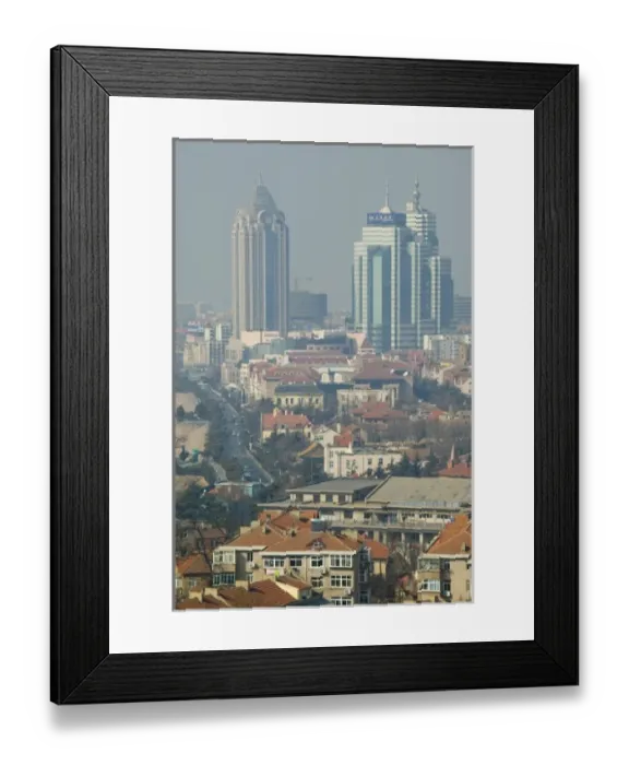 Framed Print : China, Shandong Province, Qingdao. Qingdao Old Town- Town View from Xiaoyushan Park Framed Print : China, Shandong Province, Qingdao. Qingdao Old Town- Town View from Xiaoyushan Park