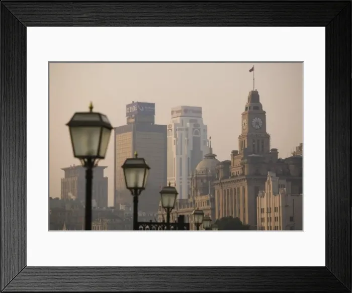 Framed Print : CHINA, Shanghai. The Bund District (Old Shanghai) - Dawn View of the Bund Buildings Framed Print : CHINA, Shanghai. The Bund District (Old Shanghai) - Dawn View of the Bund Buildings