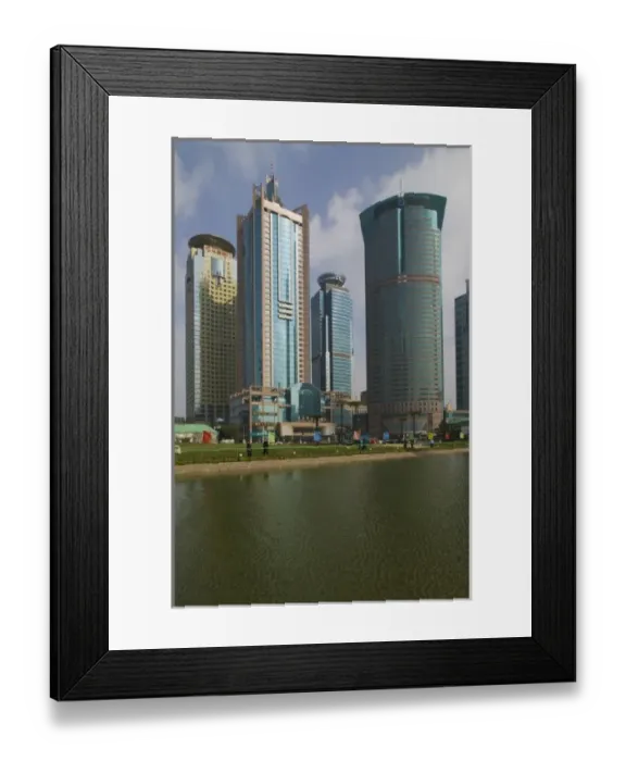 Framed Print : CHINA, Shanghai. Pudong District- Pudong Highrises from Lujiazui Park Greenspace Framed Print : CHINA, Shanghai. Pudong District- Pudong Highrises from Lujiazui Park Greenspace