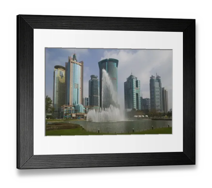 Framed Print : CHINA, Shanghai. Pudong District- Pudong Highrises from Lujiazui Park Greenspace Framed Print : CHINA, Shanghai. Pudong District- Pudong Highrises from Lujiazui Park Greenspace