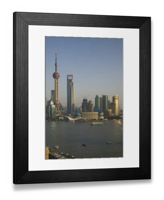 Framed Print : CHINA, Shanghai. High Angle View of Pudong District / Late Afternoon Framed Print : CHINA, Shanghai. High Angle View of Pudong District / Late Afternoon