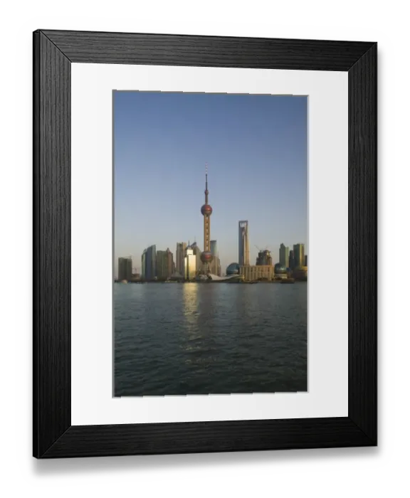 Framed Print : CHINA, Shanghai. Pudong District-Buildings of Pudong from the Huangpu River / Dusk Framed Print : CHINA, Shanghai. Pudong District-Buildings of Pudong from the Huangpu River / Dusk