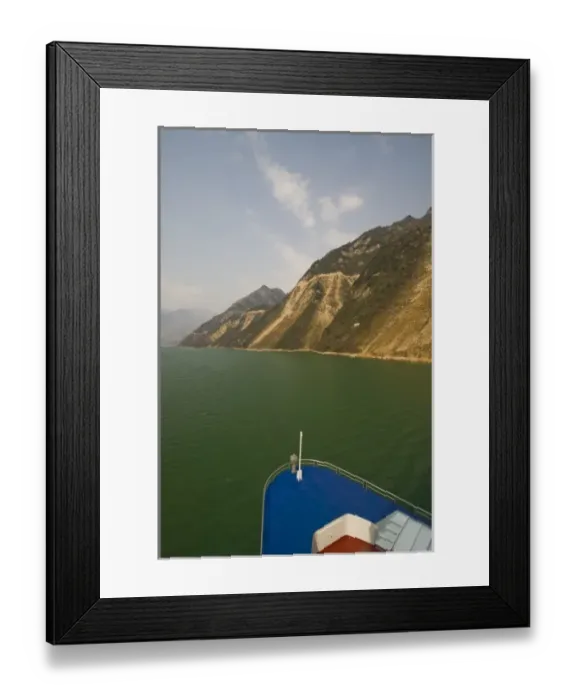 Framed Print : CHINA, Hubei Province. Yangzi River Cruise Ship views of Xiling Gorge Framed Print : CHINA, Hubei Province. Yangzi River Cruise Ship views of Xiling Gorge