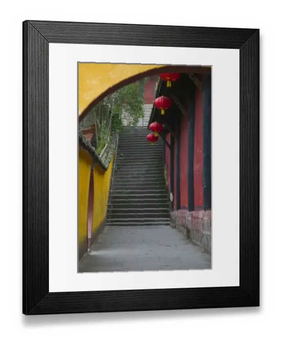 Framed Print : CHINA, Chongqing Province, Fengdu. Fengdu Ghost City / Mingshan- Temple Detail Framed Print : CHINA, Chongqing Province, Fengdu. Fengdu Ghost City / Mingshan- Temple Detail