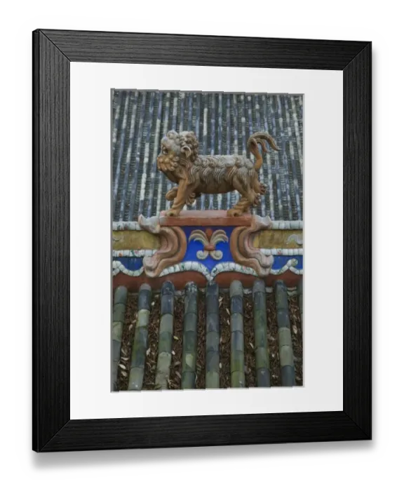 Framed Print : CHINA, Chongqing Province, Fengdu. Fengdu Ghost City / Mingshan- Temple Roof Detail Framed Print : CHINA, Chongqing Province, Fengdu. Fengdu Ghost City / Mingshan- Temple Roof Detail