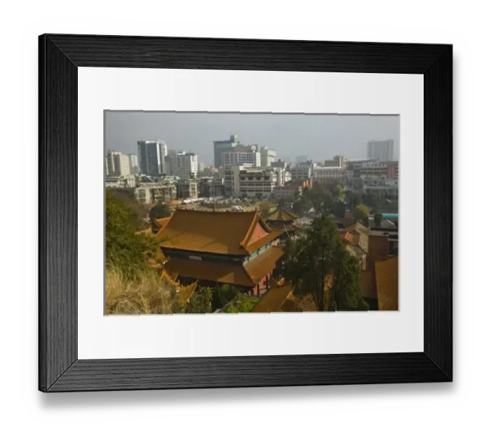 Framed Print : CHINA, Yunnan Province, Kunming. High Angle View of Yuantong Temple, the largest temple in Kunming Framed Print : CHINA, Yunnan Province, Kunming. High Angle View of Yuantong Temple, the largest temple in Kunming