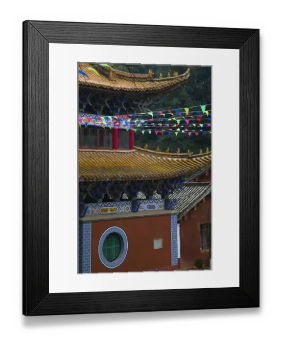 Framed Print : CHINA, Yunnan Province, Kunming. Bamboo Temple (15th century / restored in 1890)- Temple Detail Framed Print : CHINA, Yunnan Province, Kunming. Bamboo Temple (15th century / restored in 1890)- Temple Detail