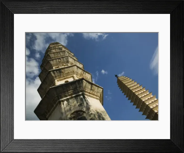 Framed Print : CHINA-Yunnan Province-Dali: Dali Old Town- Three Pagoda Park (built in the 9th century) Framed Print : CHINA-Yunnan Province-Dali: Dali Old Town- Three Pagoda Park (built in the 9th century)