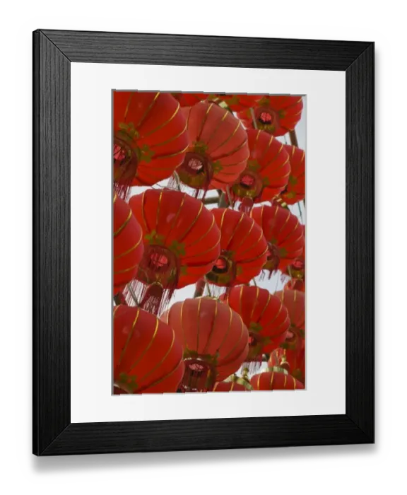 Framed Print : CHINA, Yunnan Province, Dali. Dali Old Town- Red Lanterns on Boai Lu