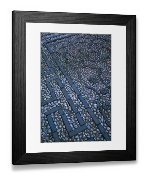 Framed Print : CHINA, Yunnan Province, Lijiang. Old Town, Stone Pathway at the Mu Family Mansion