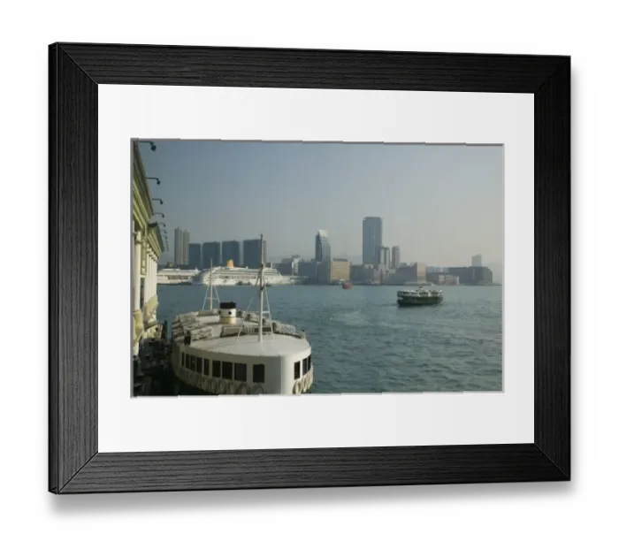 Framed Print : CHINA, Hong Kong. Central, and Star Ferry Pier, morning Framed Print : CHINA, Hong Kong. Central, and Star Ferry Pier, morning