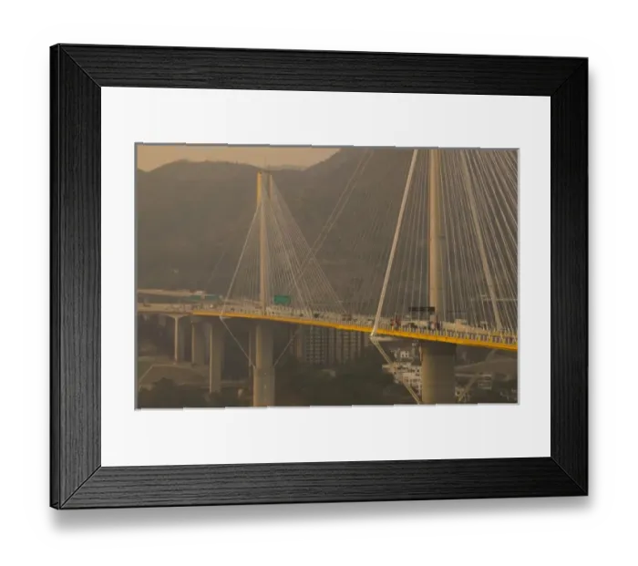 Framed Print : CHINA, Hong Kong. New Territories, Ting Kau Bridge, links Tsing Yi Island and Ting Kau Framed Print : CHINA, Hong Kong. New Territories, Ting Kau Bridge, links Tsing Yi Island and Ting Kau