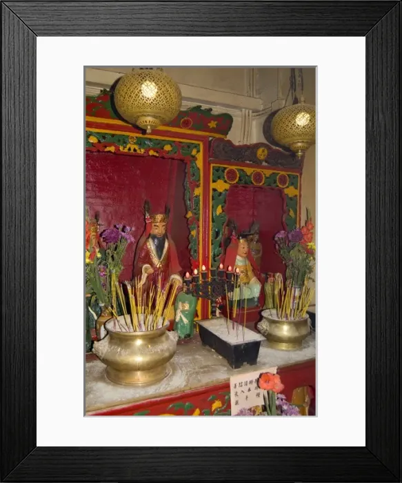 Framed Print : Buddhist temple in Kowloon with candles and alter for worshipping Framed Print : Buddhist temple in Kowloon with candles and alter for worshipping