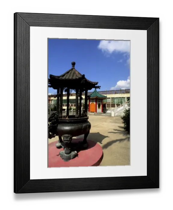 Framed Print : Asia, China, Hong Kong, New territories, Monastery Framed Print : Asia, China, Hong Kong, New territories, Monastery