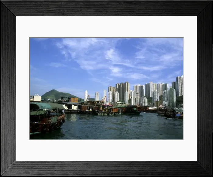 Framed Print : Asia, China, Hong Kong, Aberdeen area of Hong Kong Framed Print : Asia, China, Hong Kong, Aberdeen area of Hong Kong
