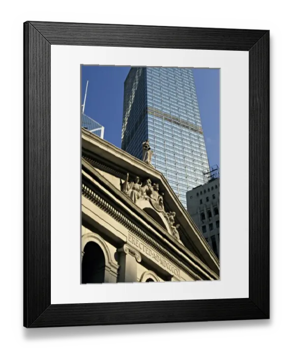 Framed Print : Asia, Hong Kong, Hong Kong Island. Hong Kong Bank building towers over Legislative Council Building Framed Print : Asia, Hong Kong, Hong Kong Island. Hong Kong Bank building towers over Legislative Council Building