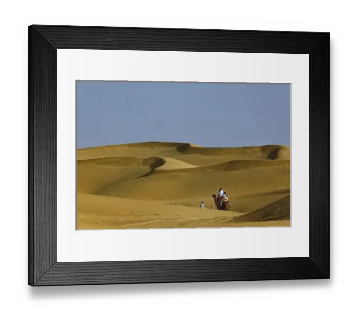 Framed Print : Tourists riding camels into Thar Desert near Jodhpur, India Framed Print : Tourists riding camels into Thar Desert near Jodhpur, India