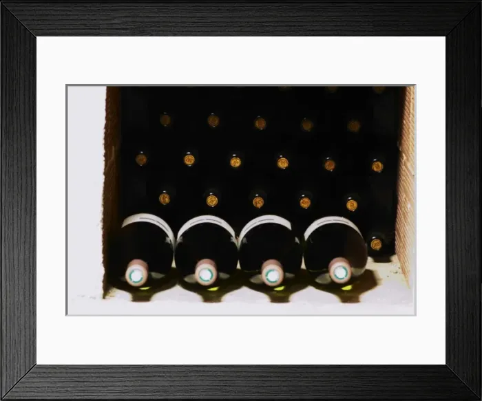 Framed Print : Domaine Cazeneuve in Lauret. Pic St Loup. Languedoc. Bottle cellar. France. Europe