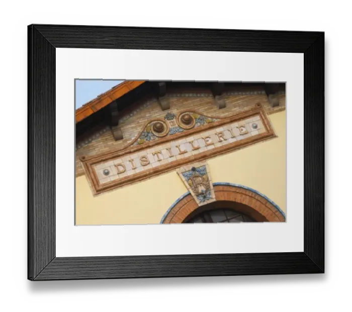 Framed Print : Ceramic sign saying Distillerie at the old distillery. Town of Limoux. Limoux. Languedoc Framed Print : Ceramic sign saying Distillerie at the old distillery. Town of Limoux. Limoux. Languedoc