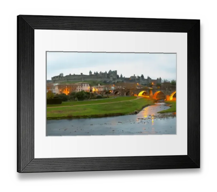 Framed Print : Carcassonne. Languedoc. View over the old city. The old bridge across the Aude river Framed Print : Carcassonne. Languedoc. View over the old city. The old bridge across the Aude river