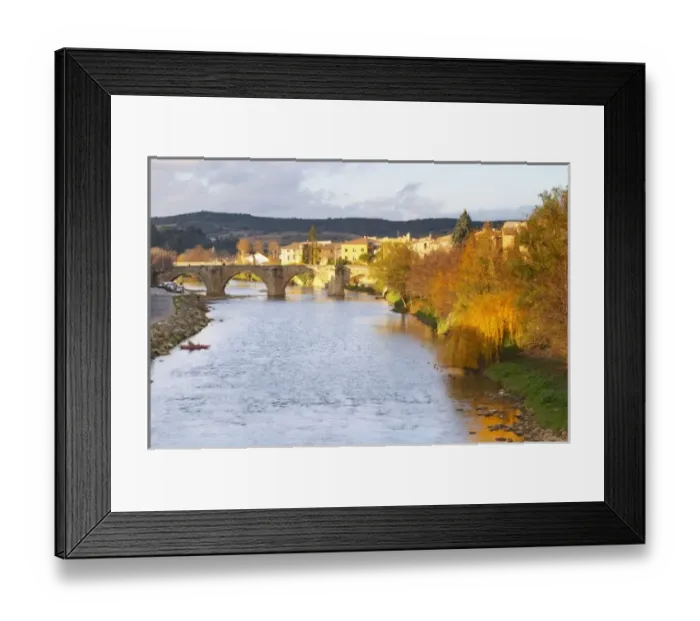 Framed Print : Town of Limoux. Limoux. Languedoc. Aude river. France. Europe