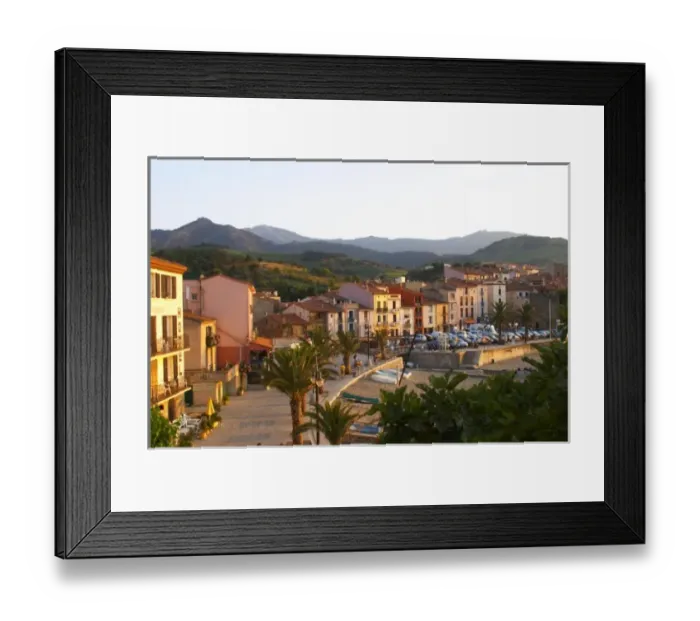 Framed Print : The beach in the village. Collioure. Roussillon. France. Europe Framed Print : The beach in the village. Collioure. Roussillon. France. Europe