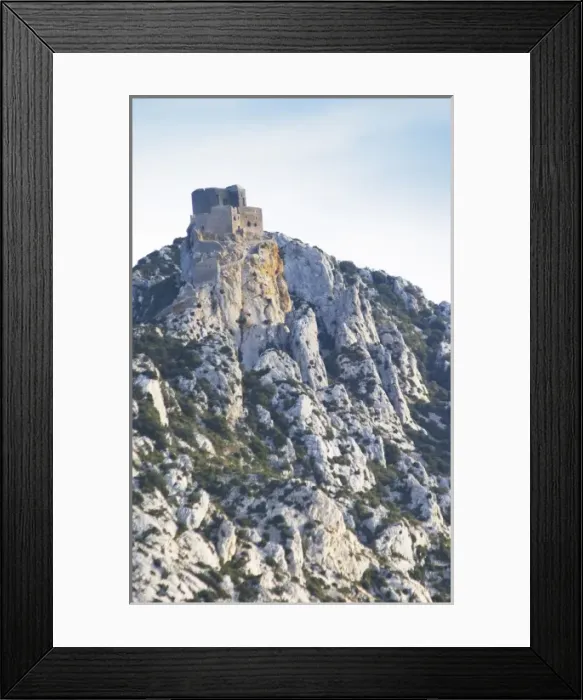 Framed Print : Chateau de Queribus. Chateau de Peyrepertuse. Hilltop Cathar fortification. Les Pays Framed Print : Chateau de Queribus. Chateau de Peyrepertuse. Hilltop Cathar fortification. Les Pays