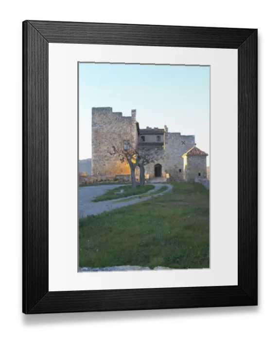 Framed Print : Roquetaillade hilltop village. With medieval chateau. Limoux. Languedoc. Evening sunshine Framed Print : Roquetaillade hilltop village. With medieval chateau. Limoux. Languedoc. Evening sunshine