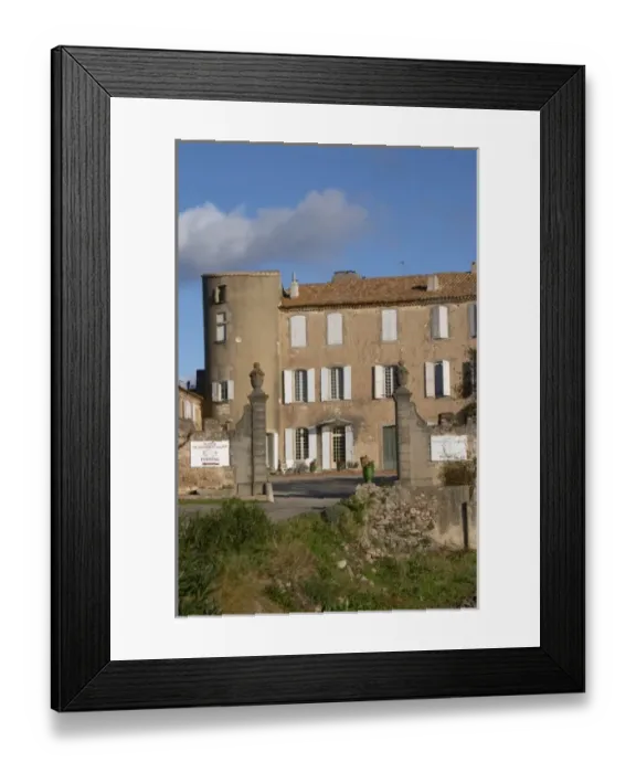 Framed Print : Chateau Villerambert-Julien near Caunes-Minervois. Minervois. Languedoc. The gate Framed Print : Chateau Villerambert-Julien near Caunes-Minervois. Minervois. Languedoc. The gate