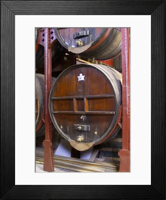 Framed Print : Chateau de Nouvelles. Fitou. Languedoc. Barrel cellar. Wooden fermentation and storage tanks Framed Print : Chateau de Nouvelles. Fitou. Languedoc. Barrel cellar. Wooden fermentation and storage tanks