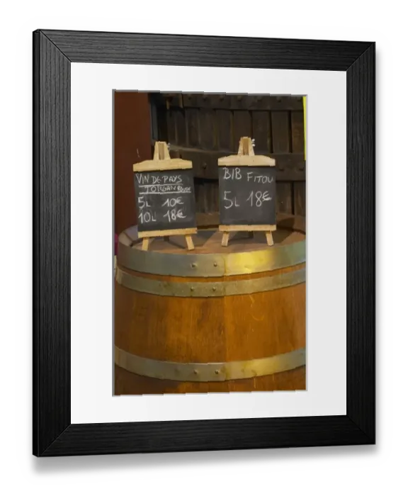 Framed Print : BiB Vin de Pays Torgan Rouge. Advertising bag in box wine. Domaine Bertrand-Berge In Paziols