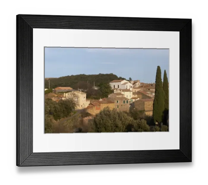 Framed Print : Village and Chateau de La Liquiere Faugeres. Languedoc. France. Europe