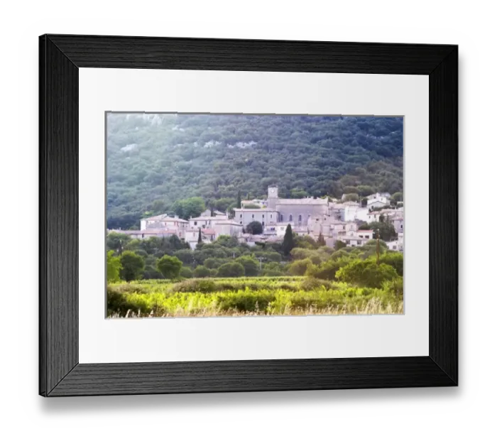 Framed Print : The village of Corconne. Pic St Loup. Languedoc. Les Contreforts des Cevennes. France
