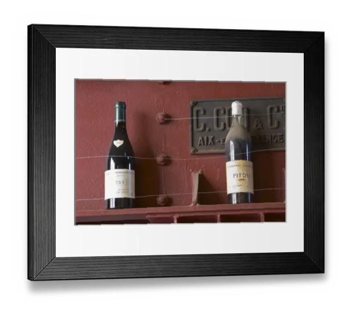 Framed Print : Fitou Cuvee Jean Sirven 2001 and Fitou Corbieres (!) Superieur 1945 Francois Berge