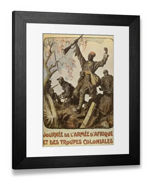 Framed Print : World War I (1914-1918). Poster. Day of the African army and colonial troops Framed Print : World War I (1914-1918). Poster. Day of the African army and colonial troops