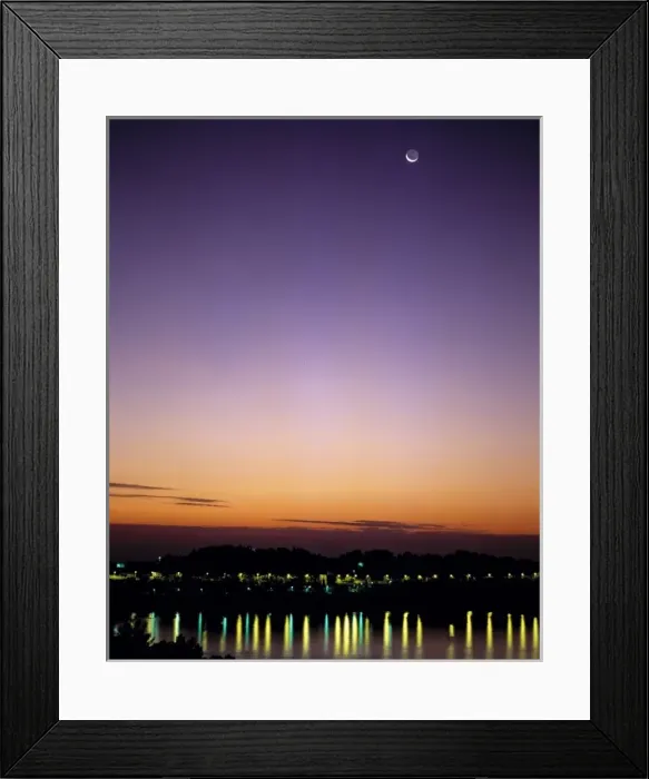 Framed Print : Europe, France, Villefranche. Street lights reflect in the waters of the Mediterranean Framed Print : Europe, France, Villefranche. Street lights reflect in the waters of the Mediterranean