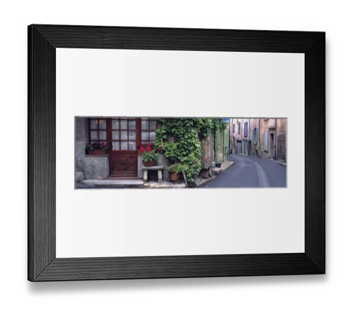 Framed Print : Europe, France, Lourmarin. A quiet street scene in Lourmarin, France, reflects