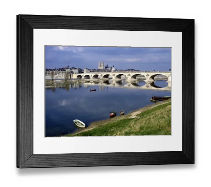 Framed Print : Europe, France, Orleans. Pont George V crosses the Loire River at Orleans, part of Framed Print : Europe, France, Orleans. Pont George V crosses the Loire River at Orleans, part of