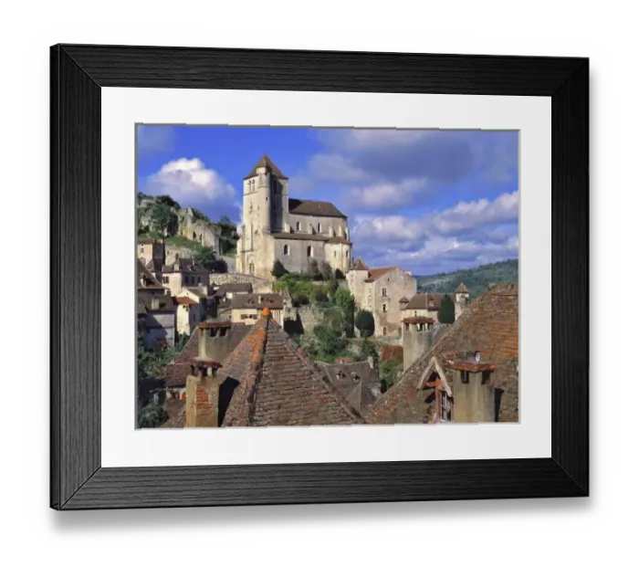 Framed Print : Europe, France, St. Cirq Lapopie. The red-tiled rooftops of St. Cirq Lapopie, in Framed Print : Europe, France, St. Cirq Lapopie. The red-tiled rooftops of St. Cirq Lapopie, in