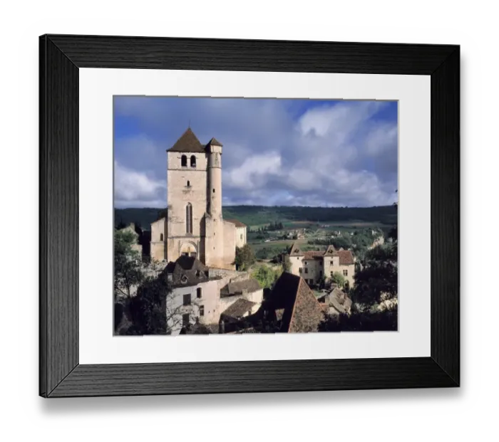 Framed Print : Europe, France, St. Cirq Lapopie. The medieval village of St. Cirq Lapopie sits above