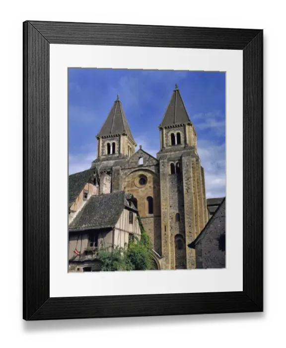 Framed Print : Europe, France, Conques. Ste. Foy was started in 1050 in Conques in the Lot River Valley in France Framed Print : Europe, France, Conques. Ste. Foy was started in 1050 in Conques in the Lot River Valley in France